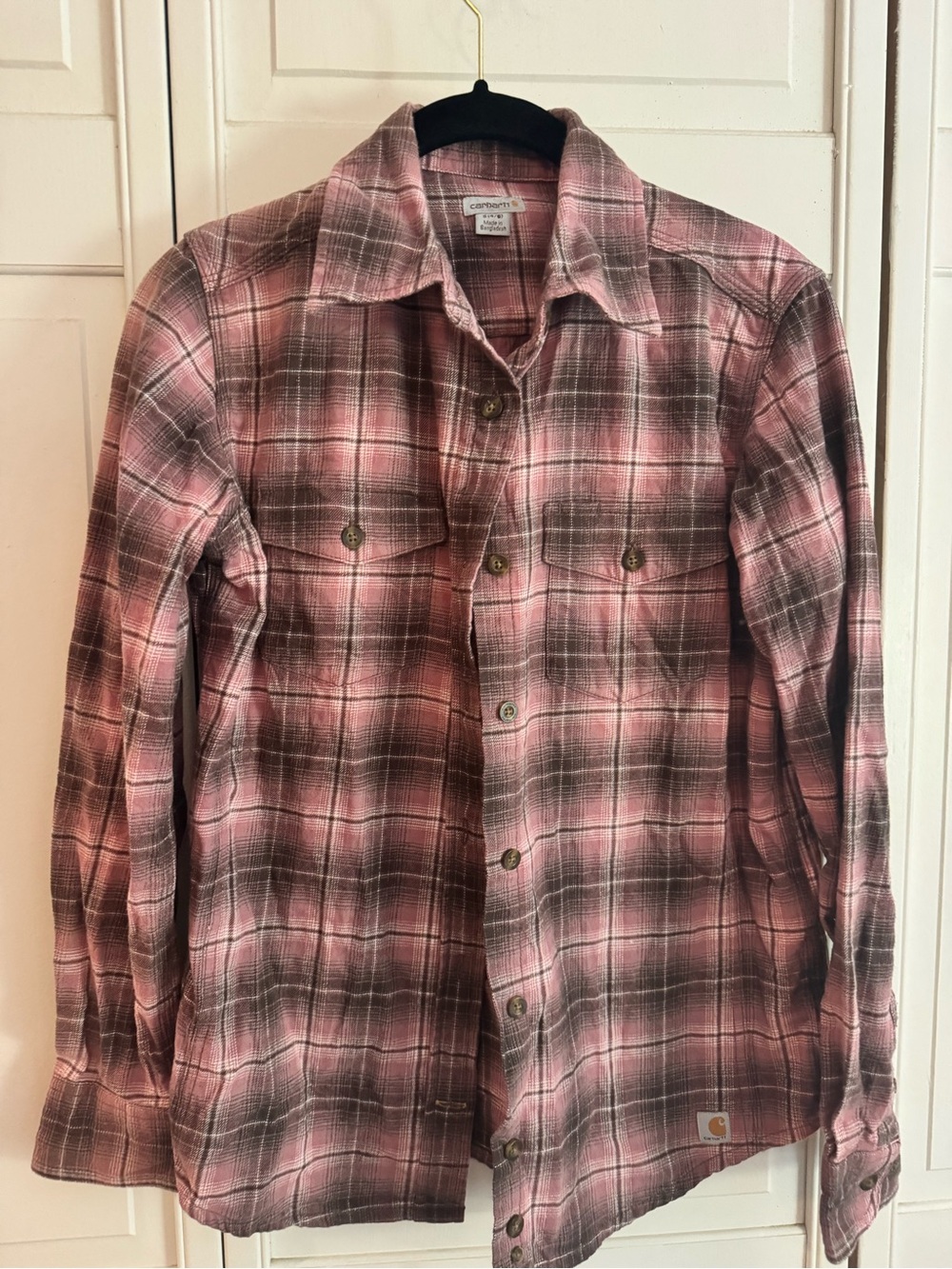 Carhartt Women’s  Burgundy  Plaid Flannel Shirt